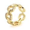 Rack Plating Brass Micro Pave Cubic Zirconia Finger Ring RJEW-C080-01DG-2