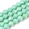 Opaque Solid Color Electroplate Glass Beads Strands X-EGLA-A039-P6mm-L20-1