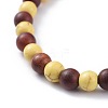 Natural Rosewood Beads Stretch Bracelets BJEW-JB04662-01-3
