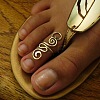 Boho Adjustable Brass Twisted Wire Wrapped Long Toe Rings FS-WGB3A04-01-2