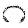 Viking 304 Stainless Steel Twisted Eagle Open Cuff Bangles for Men BJEW-U001-02AS-1