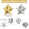 SUPERFINDINGS 40Pcs 2 Colors Pentagram Alloy Brooch JEWB-FH0001-09-5