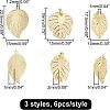 18Pcs 3 Style Brass Pendants KK-CA0001-48G-2