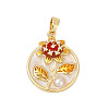 Brass Micro Pave Cubic Zirconia Pendants KK-U068-08G-02-1