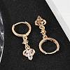 Brass Micro Pave Clear Cubic Zirconia Leverback Earrings EJEW-K300-14G-2