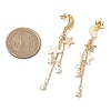 Moon & Star 304 Stainless Steel Dangle Stud Earrings EJEW-TA00504-3