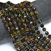 Dyed Natural Yellow Blue Tiger Eye Beads Strands G-K389-A34-01-2