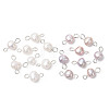 16Pcs 2 Colors Natural Cultured Freshwater Pearl Potato Connector Charms PALLOY-JF04663-1