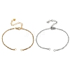 2Pcs 2 Colors 304 Stainless Steel Singapore Chain Bracelet Making AJEW-JB01332-2