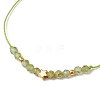 Natural Round Peridot Beads Braided Bead Bracelets for Women BJEW-JB11655-09-3