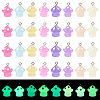 32Pcs 8 Colors Luminous Opaque Resin Pendants RESI-TA0002-12-8