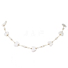 304 Stainless Steel & Natural White Shell Butterfly Cross Heart Link Chain Necklaces for Women NJEW-JN05808-4