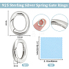 2Pcs Sterling Silver Spring Gate Rings STER-BBC0007-77-2