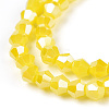 Opaque Solid Color Electroplate Glass Beads Strands EGLA-A039-P2mm-A05-2