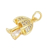 Rack Plating Brass Micro Pave Cubic Zirconia Pendants KK-R166-02G-07-2