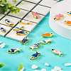 16Pcs 8 Colors Rack Plating Alloy Enamel Beads FIND-TA0002-32-23