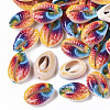 Printed Natural Cowrie Shell Beads X-SSHEL-R047-01-D02-1