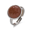 Half Round Synthetic Goldstone Finger Rings RJEW-M062-01P-06-2