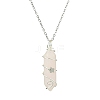 Natural Mixed Gemstone Faceted Bullet Shape Copper Wire Star Wrapped Pendant Necklaces NJEW-JN05024-02-4