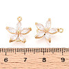 Brass Pave Clear Cubic Zirconia Connector Charms KK-T078-03G-04-3
