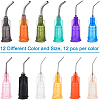 BENECREAT 120Pcs 12 Colors Plastic Fluid Precision Blunt Needle Dispense Tips TOOL-BC0001-22-2