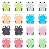 DICOSMETIC 16Pcs 8 Colors Frog Luminous Food Grade Eco-Friendly Silicone Focal Beads SIL-DC0001-21-1