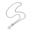 201 Stainless Steel Sun Pendant 304 Stainless Steel Twisted Chain Cable Chain OT Necklaces NJEW-JN05786-4