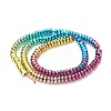 Rainbow Color Electroplate Non-magnetic Synthetic Hematite Beads Strands G-L489-G03-2