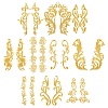 10 Pairs 10 Styles Ethnic Style Computerized Metallic Thread Embroidery Cloth Iron on/Sew on Ornament Accessories PATC-ME0001-23-1