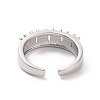 Clear Cubic Zirconia Rectangle Open Cuff Ring RJEW-H127-01P-3