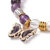 Natural Gemstone Round Beads Beaded Bracelets BJEW-JB09052-6