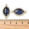 Dyed Natural Lapis Lazuli Faceted Horse Eye Connector Charms G-G181-07G-04-3