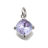 Rhombus Brass with Glass Charms KK-G525-02P-01-1