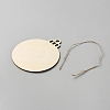Unfinished Blank Wooden Round Pendants for Painting Arts WOOD-WH0131-77B-2