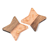 Transparent Resin & Walnut Wood Pendants RESI-S389-011A-B04-2