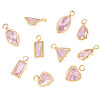 10Pcs 5 Styles Brass Cubic Zirconia Pendants KK-TADJ0001-30A-2