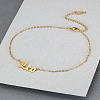 304 Stainless Steel Constellation Word Link Chain Anklets for Women FS-WG5BE8C-08-1