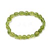 Natural Peridot Stretch Beaded Bracelets X-BJEW-K213-D01-1