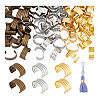 120Pcs 3 Colors Brass Folding Crimp Ends FIND-PH0020-81-7