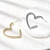Heart Brass Micro Pave Cubic Zirconia Stud Earrings EJEW-F395-01A-2