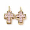 Brass Micro Pave Clear Cubic Zirconia Pendants ZIRC-F135-24G-02A-2