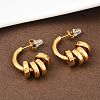 304 Stainless Steel C-Shaped Stud Earrings EJEW-K268-78G-3