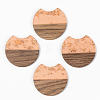 Transparent Resin & Walnut Wood Pendants RESI-S389-001A-B02-1