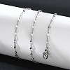 Non-Tarnish 304 Stainless Steel Dapped Chain Necklace for Men Women NJEW-E076-02P-4