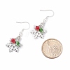 Christmas Snowflake Alloy Dangle Earrings with Glass Beads EJEW-TA00077-3