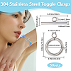 50Pcs 304 Stainless Steel Toggle Clasps STAS-BBC0007-49-2