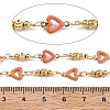 Brass Heart Link Chains KK-D368-03G-F-2