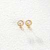 Elegant Flat Round Stainless Steel Stud Earrings DL3437-6