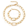 Oval Alloy & Aluminum Link Chain Necklaces & Link Bracelets Sets FS-WG10066-01-1