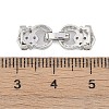 Anti-Tarnish 925 Sterling Silver Micro Pave Clear Cubic Zirconia Fold Over Clasps STER-P060-40P-3